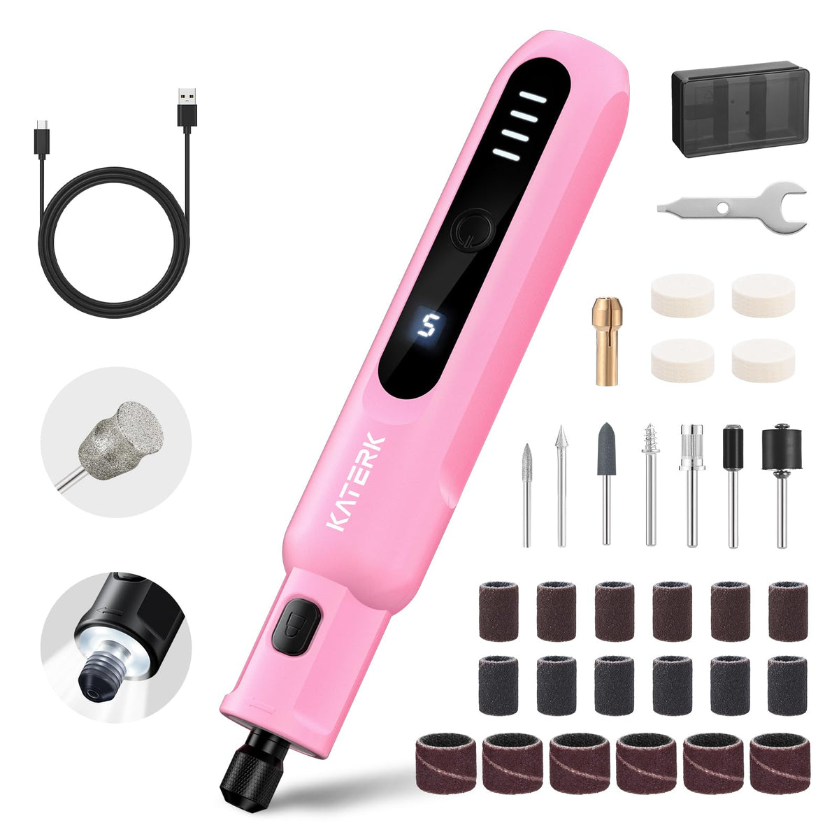 5 Speed Quiet Electric Dog Nail Grinder U6144