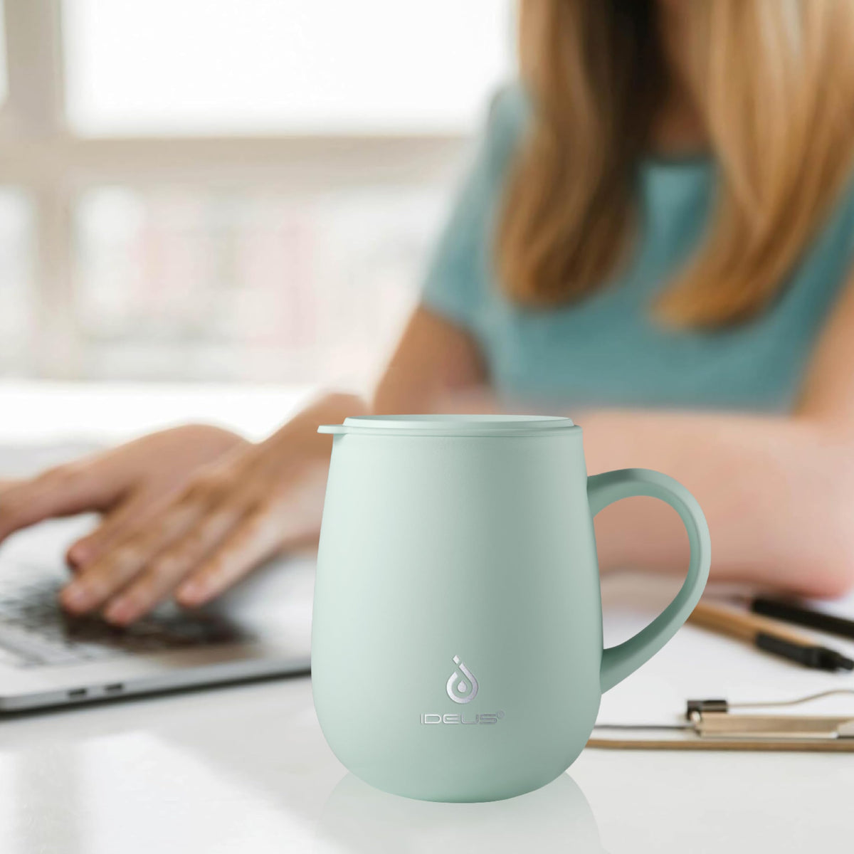 16 oz Insulated Coffee Mug with Lid and Handle O403