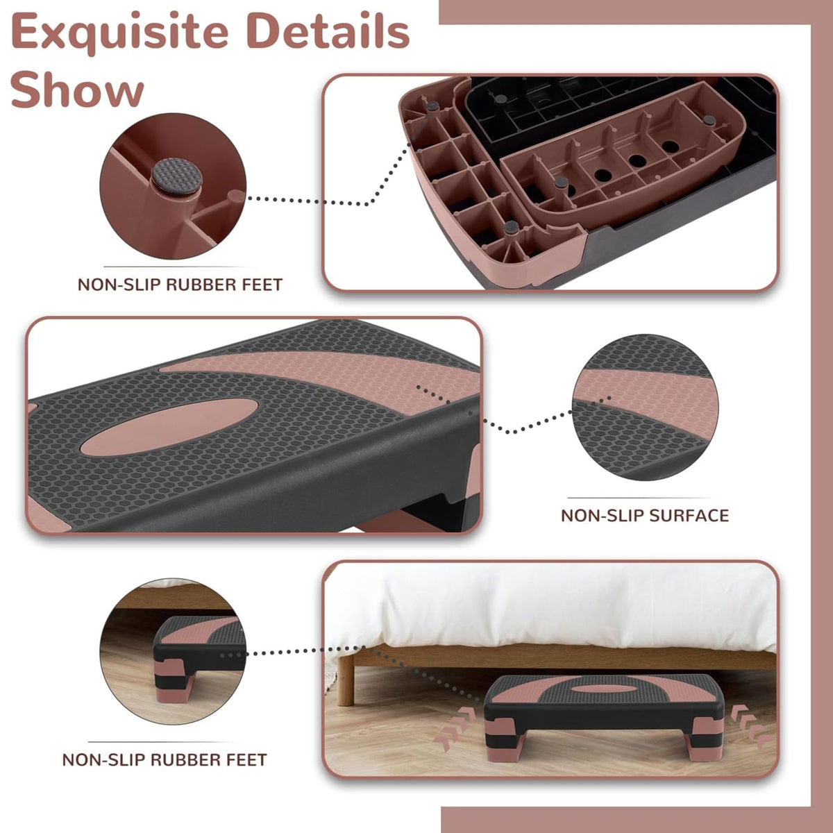 31" Adjustable Step Aerobic Platform with 4 Stackable Risers U497119
