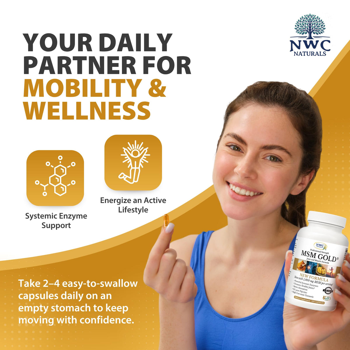 MSM Supplement 1,000 mg 150 Capsules P15001