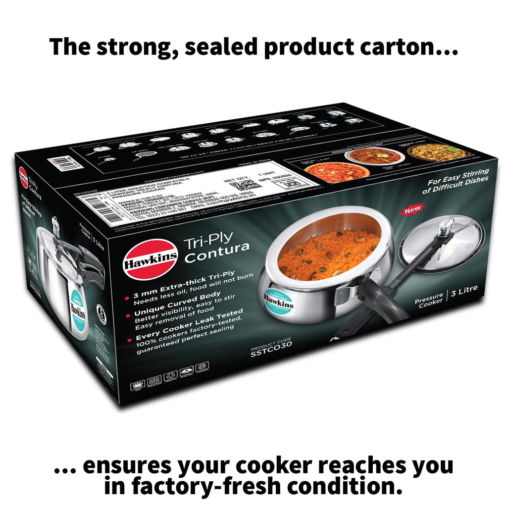 3 Litre Triply Stainless Steel Pressure Cooker C4592
