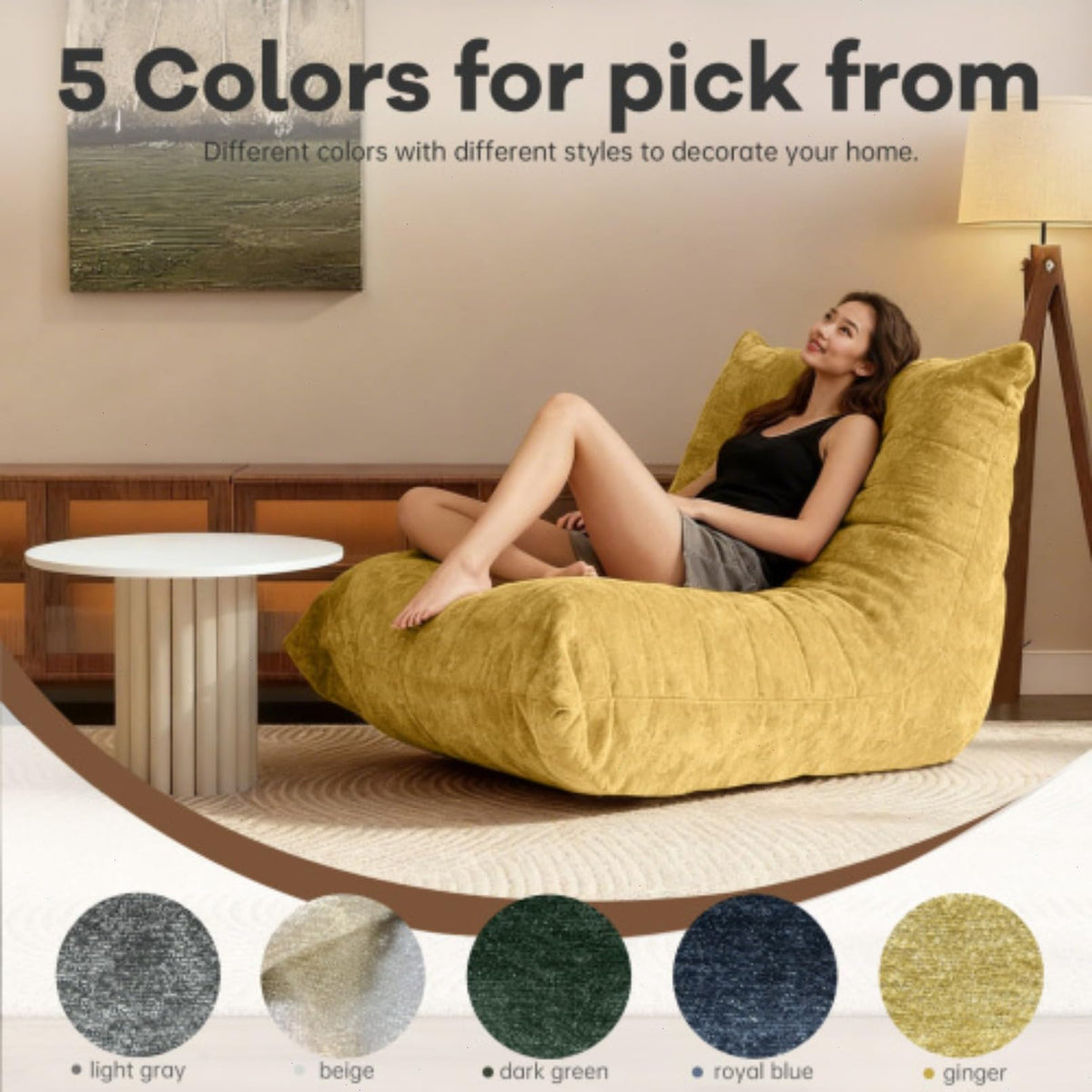 Memory Foam Flannelette Bean Bag Chair J214