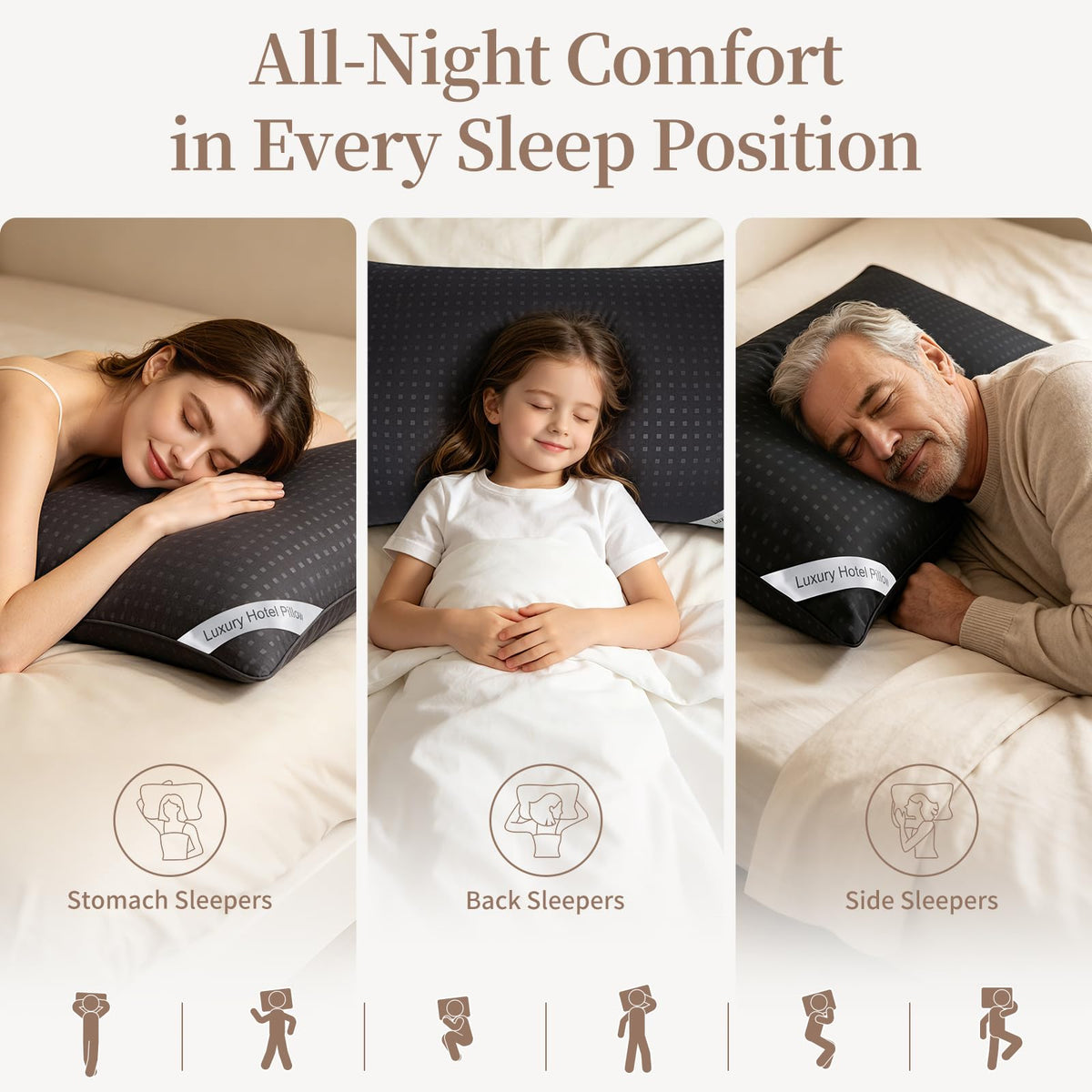 King Size Set of 2 Cooling Down Alternative Bed Pillows O62145