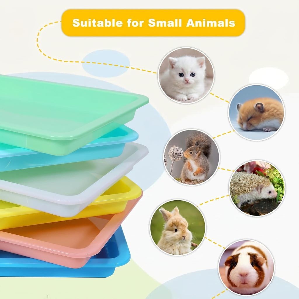 6 Pcs Low Entry Portable Litter Box with Scooper Y5370