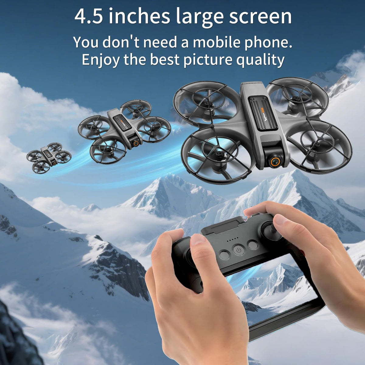 4.5-inch HD Screen Remote Control Drone with 2K Dual Cameras W678