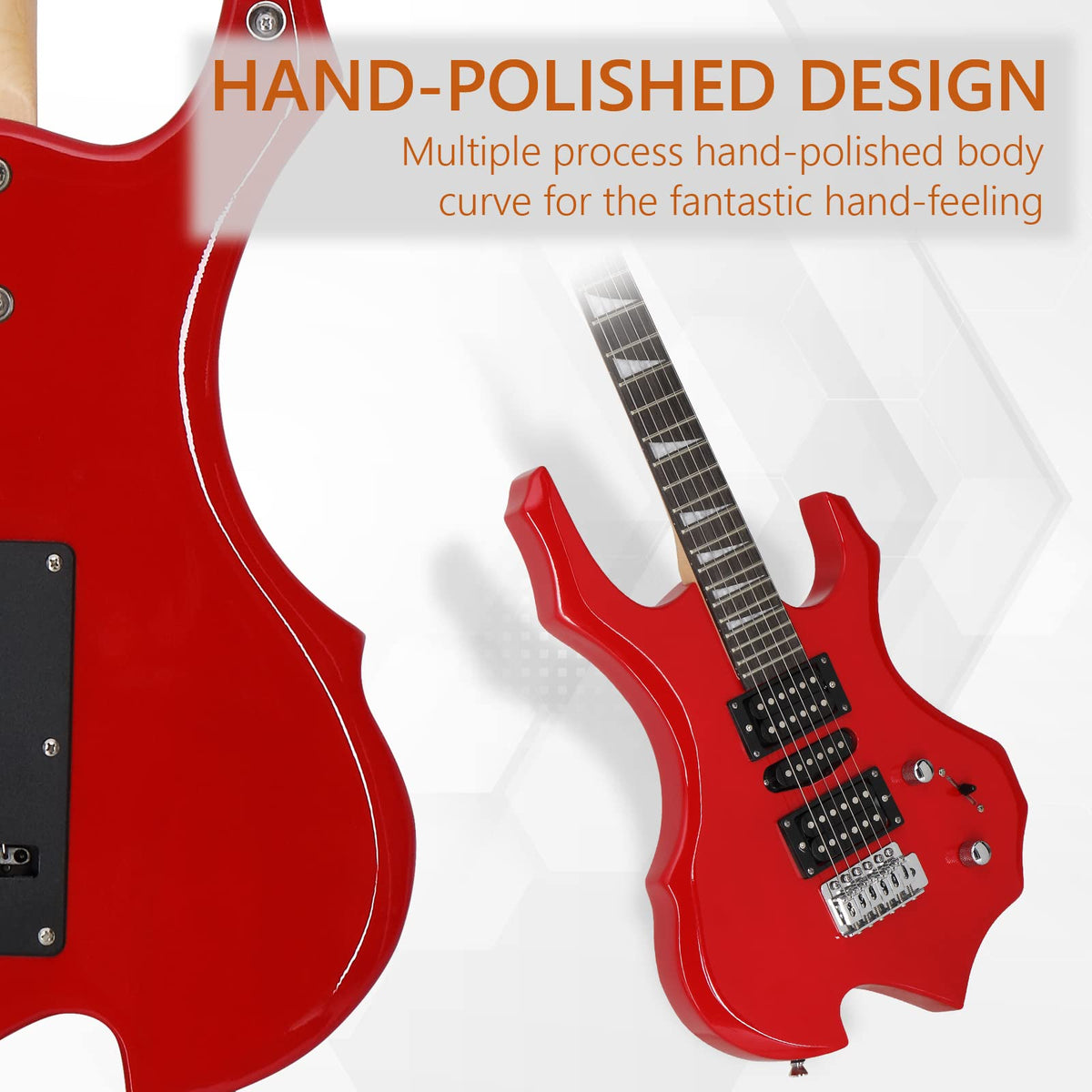 Red Electric Guitar Kit with Amplifier N2740