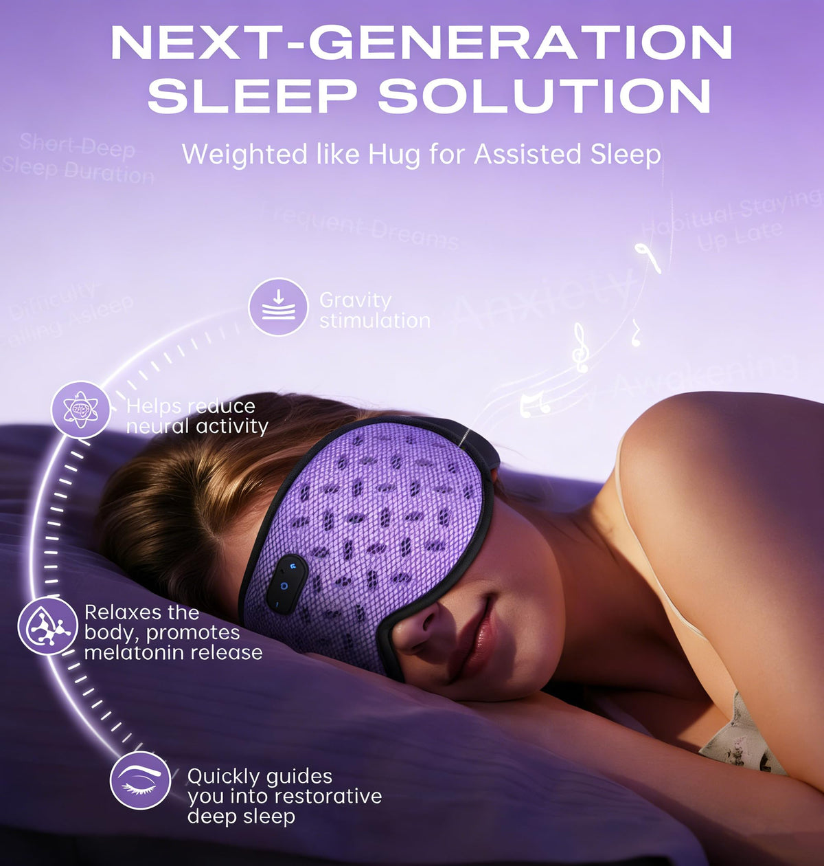 Bluetooth Sleep Mask Headphones with Hot Cold Compress V896
