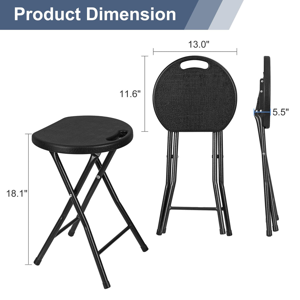 Black Folding Stool with Handle F261