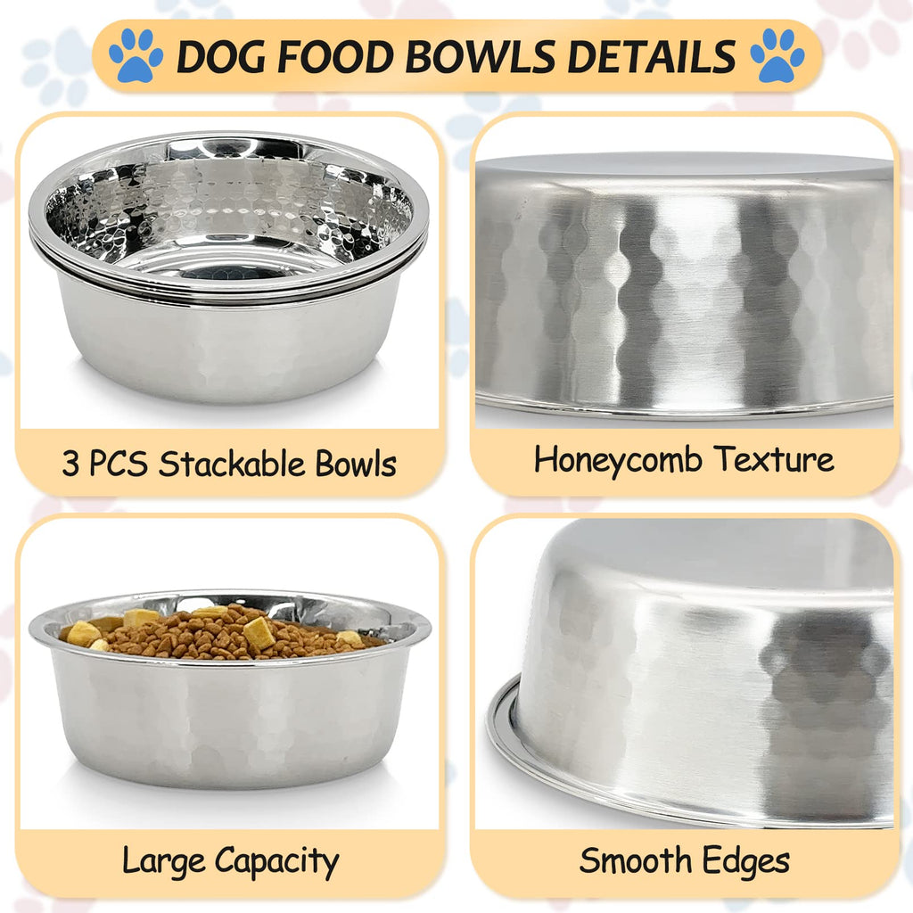 3 Pack Stainless Steel Cat Bowls O70684