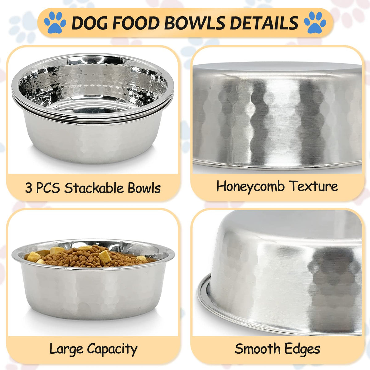 3 Pack Stainless Steel Cat Bowls O70684