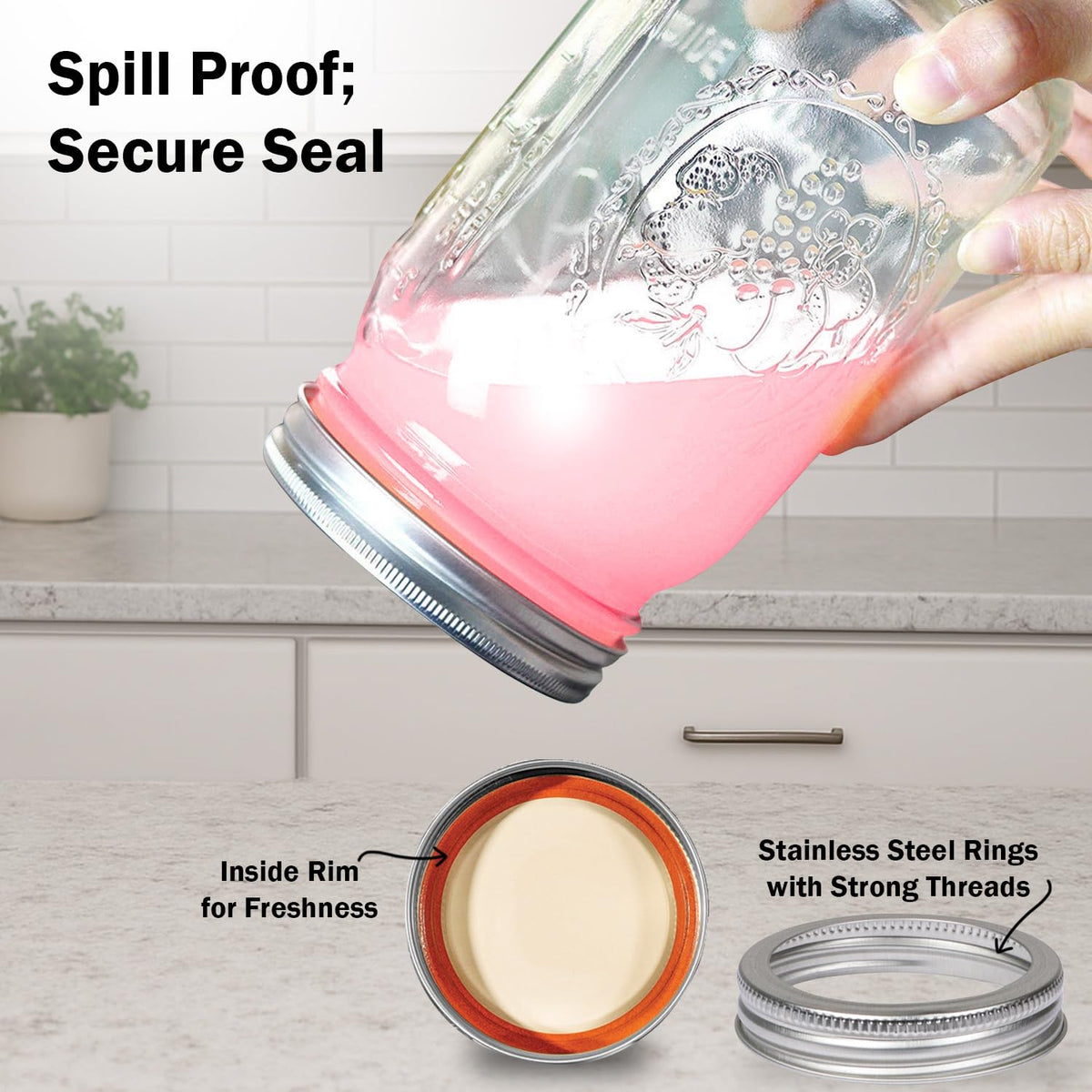 16 oz. Regular Mouth Mason Jars 12 Pack with Airtight Lids and Bands C7771