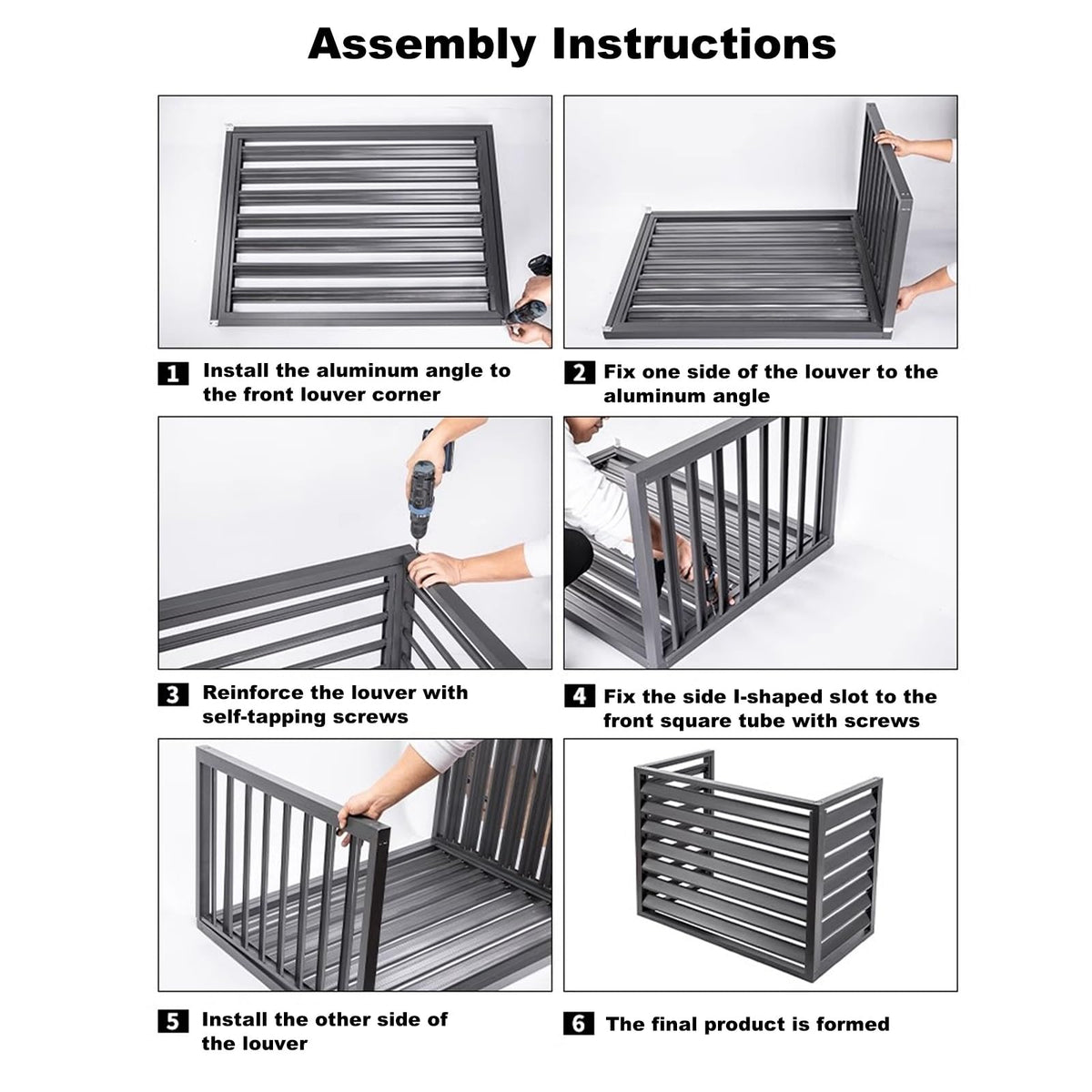 Aluminum 4-Panel AC Condenser Fence U4914