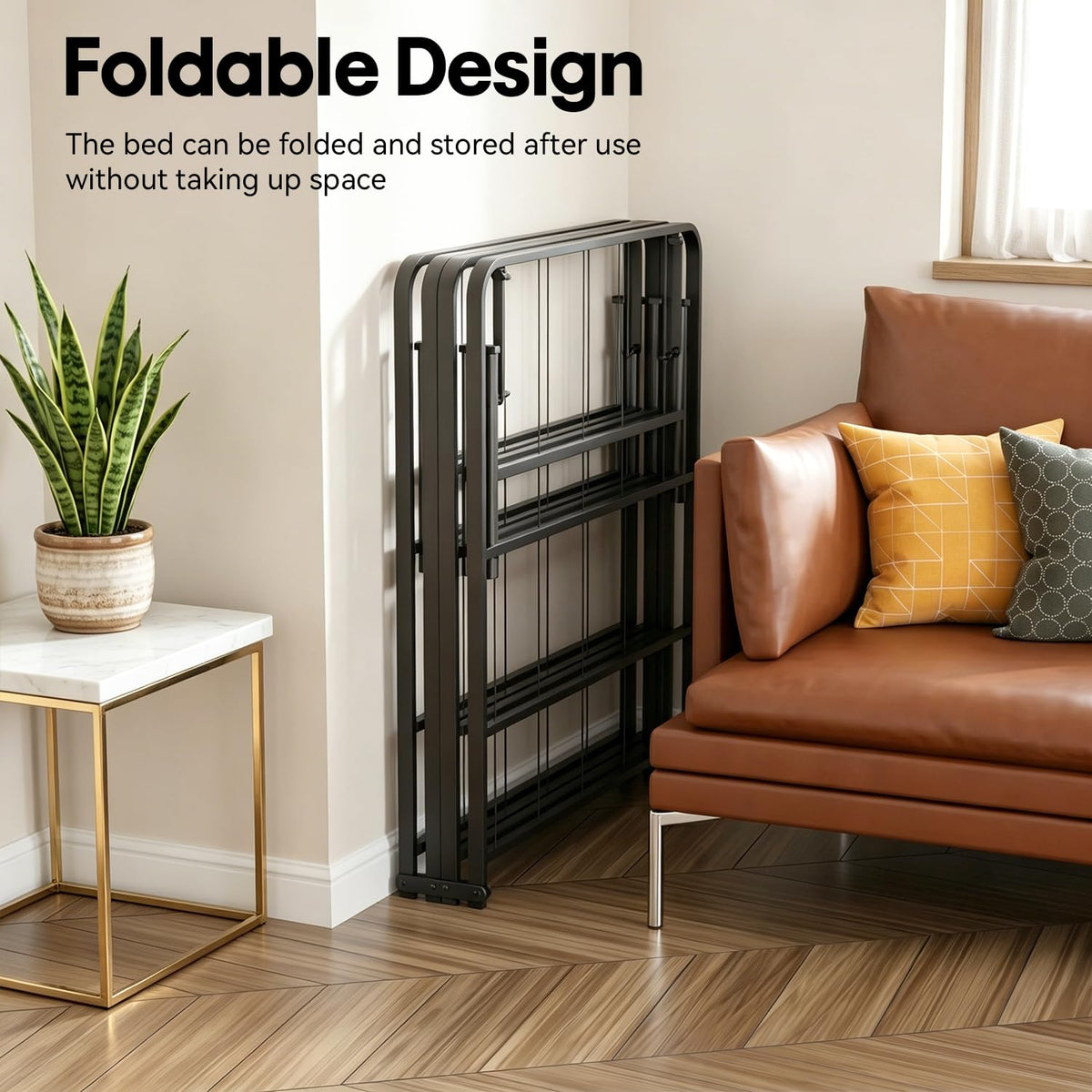 Twin Metal Bed Frame with 6 Legs J391