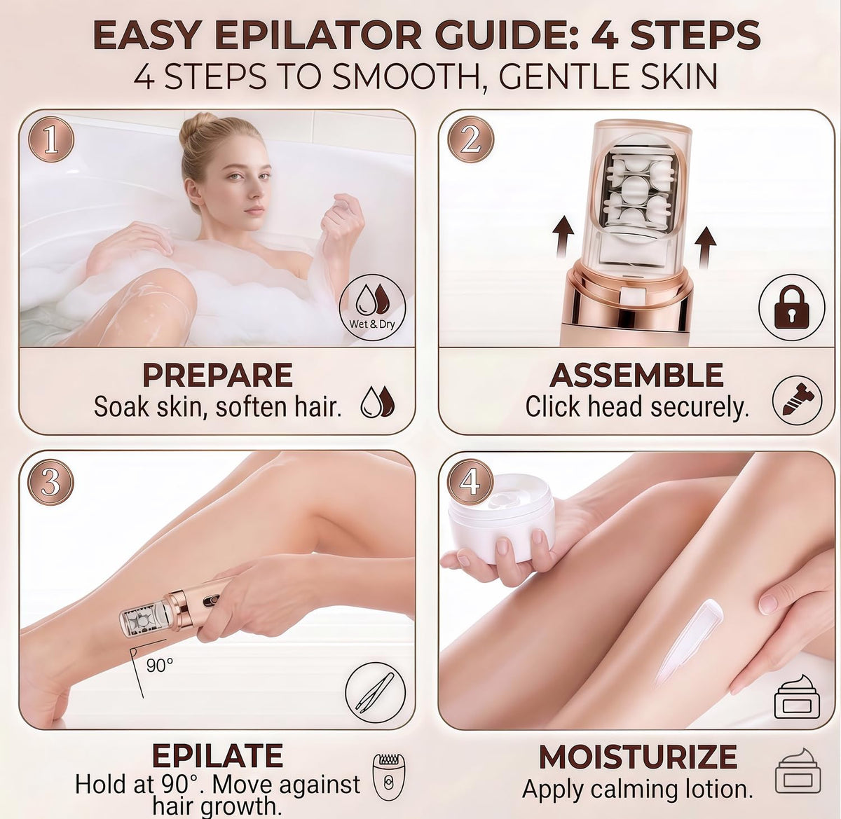 Rechargeable Cordless Electric Facial Epilator V2139