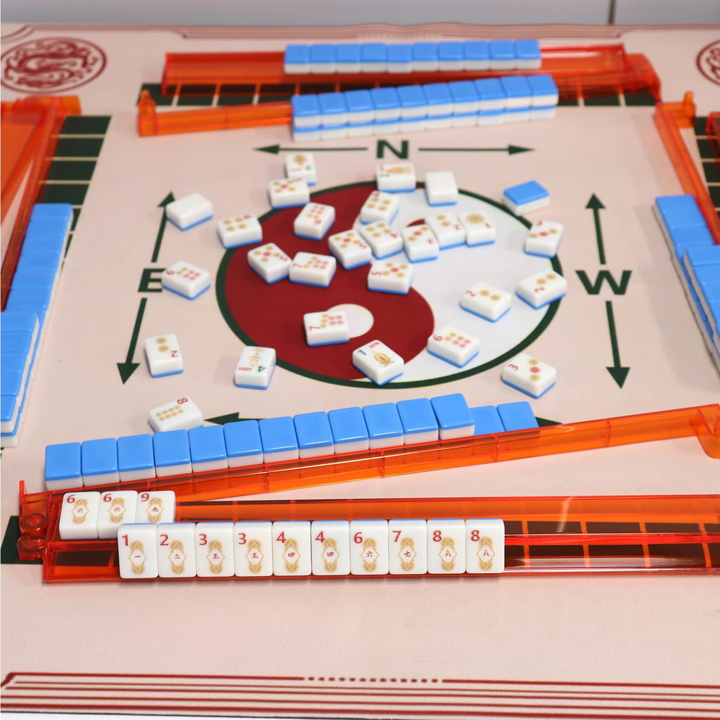 Set of 4 Compact Plastic Mahjong Racks with Pushers Z37736