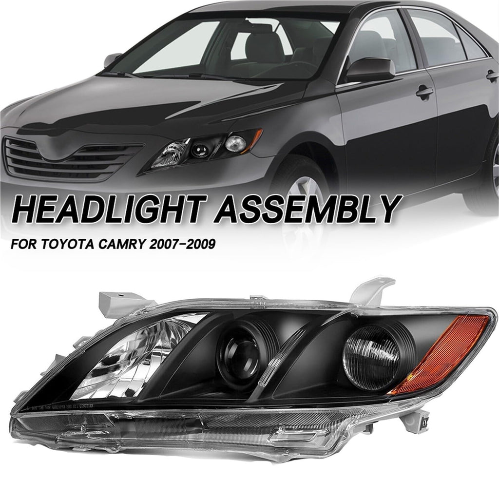 Toyota Camry Front Bumper Headlight Black Housing 1 Pair N46093