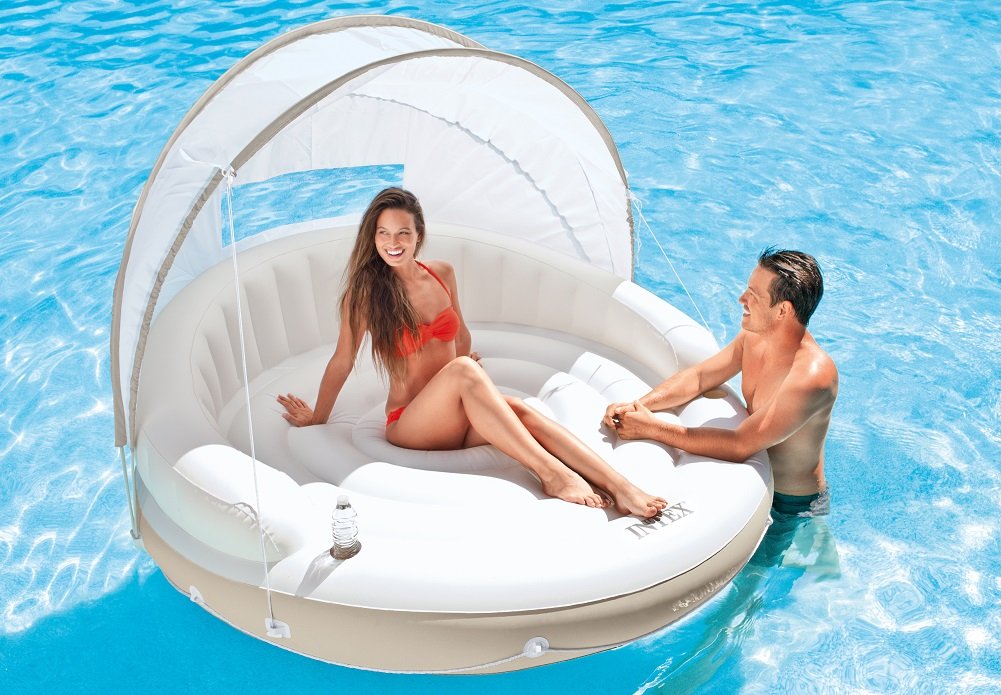 Inflatable Pool Float Lounge with Sunshade M921