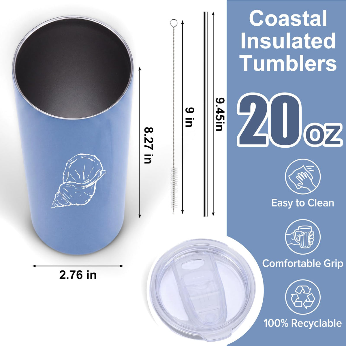 4 Pack Insulated Stainless Steel Tumblers F592169