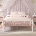 14 Inch Full Size White Metal Platform Bed Frame with Headboard and Footboard D4666