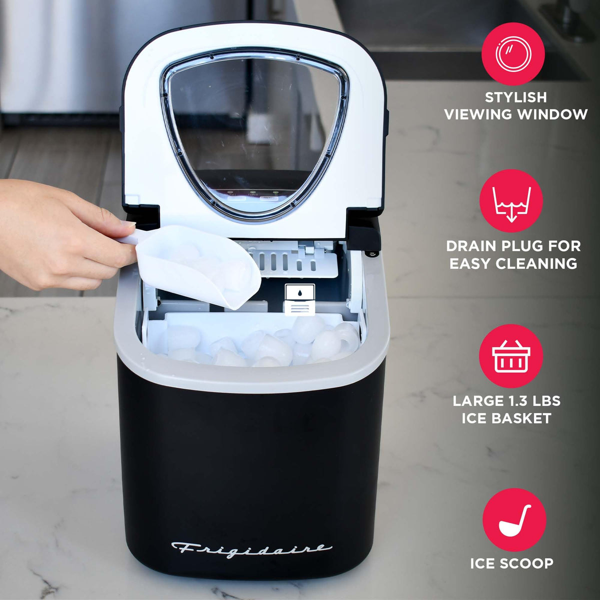 Compact Countertop Ice Maker 26 lb per Day Black I69212