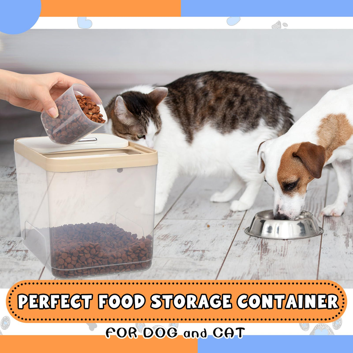 2 Pack 30 Lbs Airtight Dog Food Storage Container with Scoops Q554