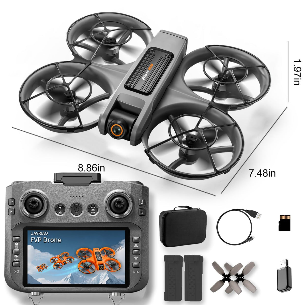 4.5-inch HD Screen Remote Control Drone with 2K Dual Cameras W678