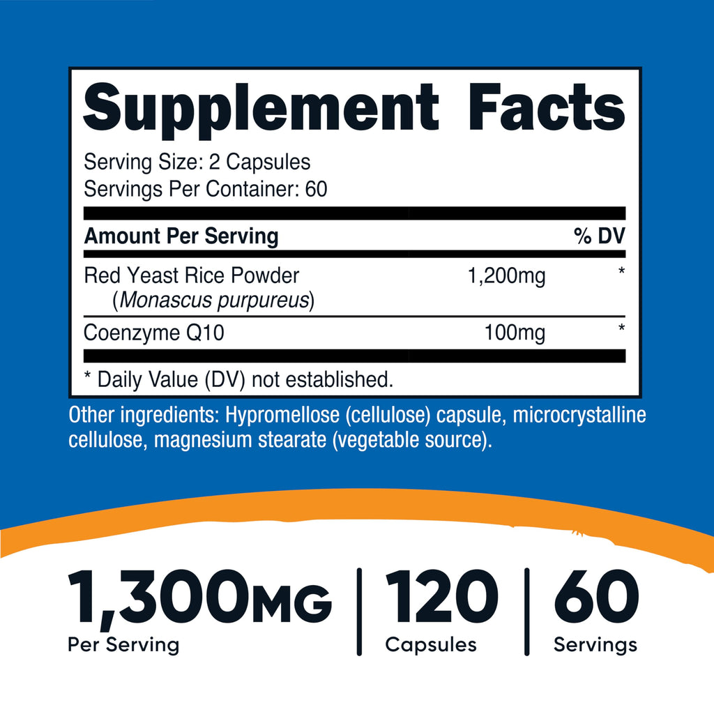 Red Yeast Rice with CoQ10 1300mg 120 Capsules C66655