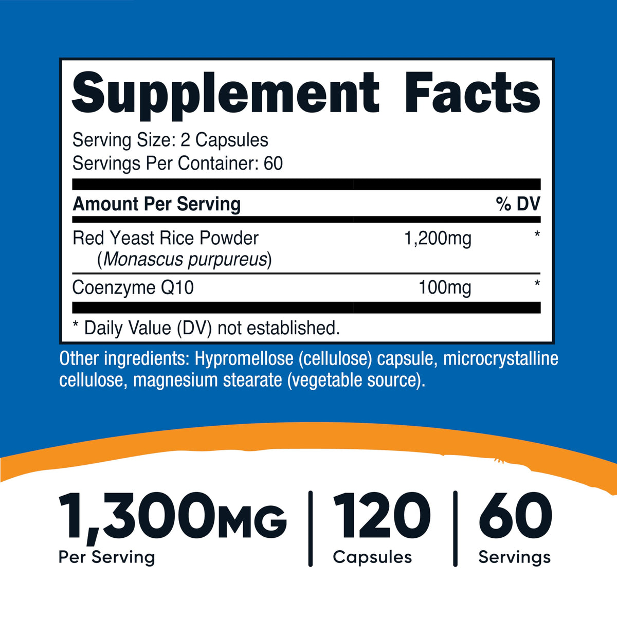 Red Yeast Rice with CoQ10 1300mg 120 Capsules C66655