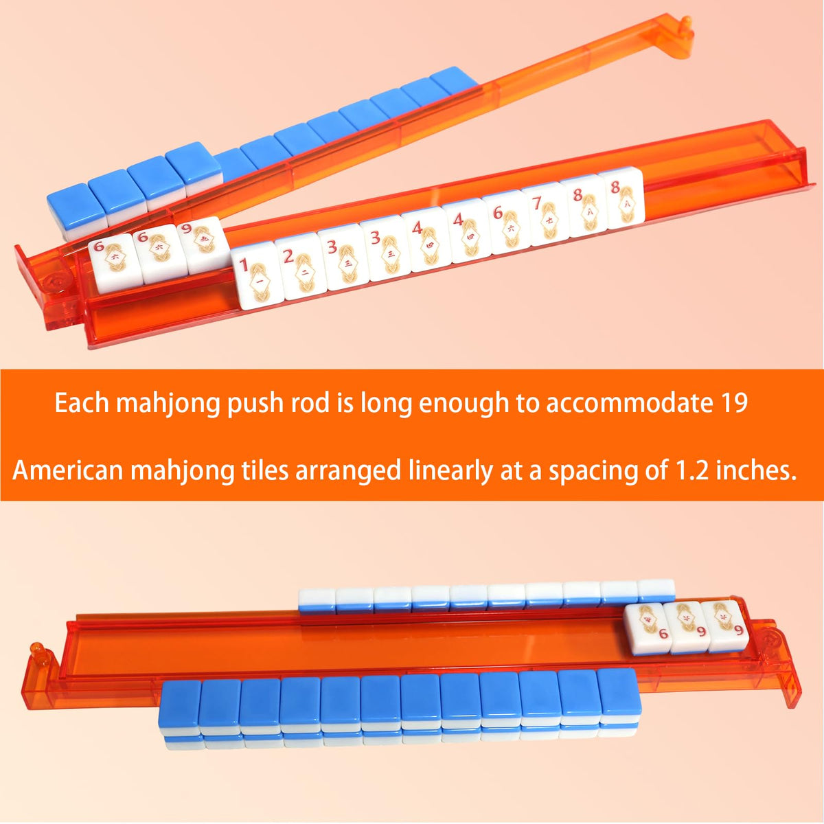 Set of 4 Compact Plastic Mahjong Racks with Pushers Z37736