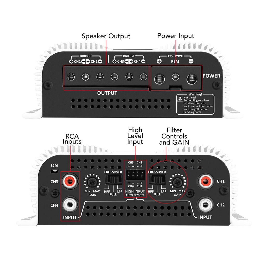 1200 Watt 4 Channel Class D Car Amplifier E388755