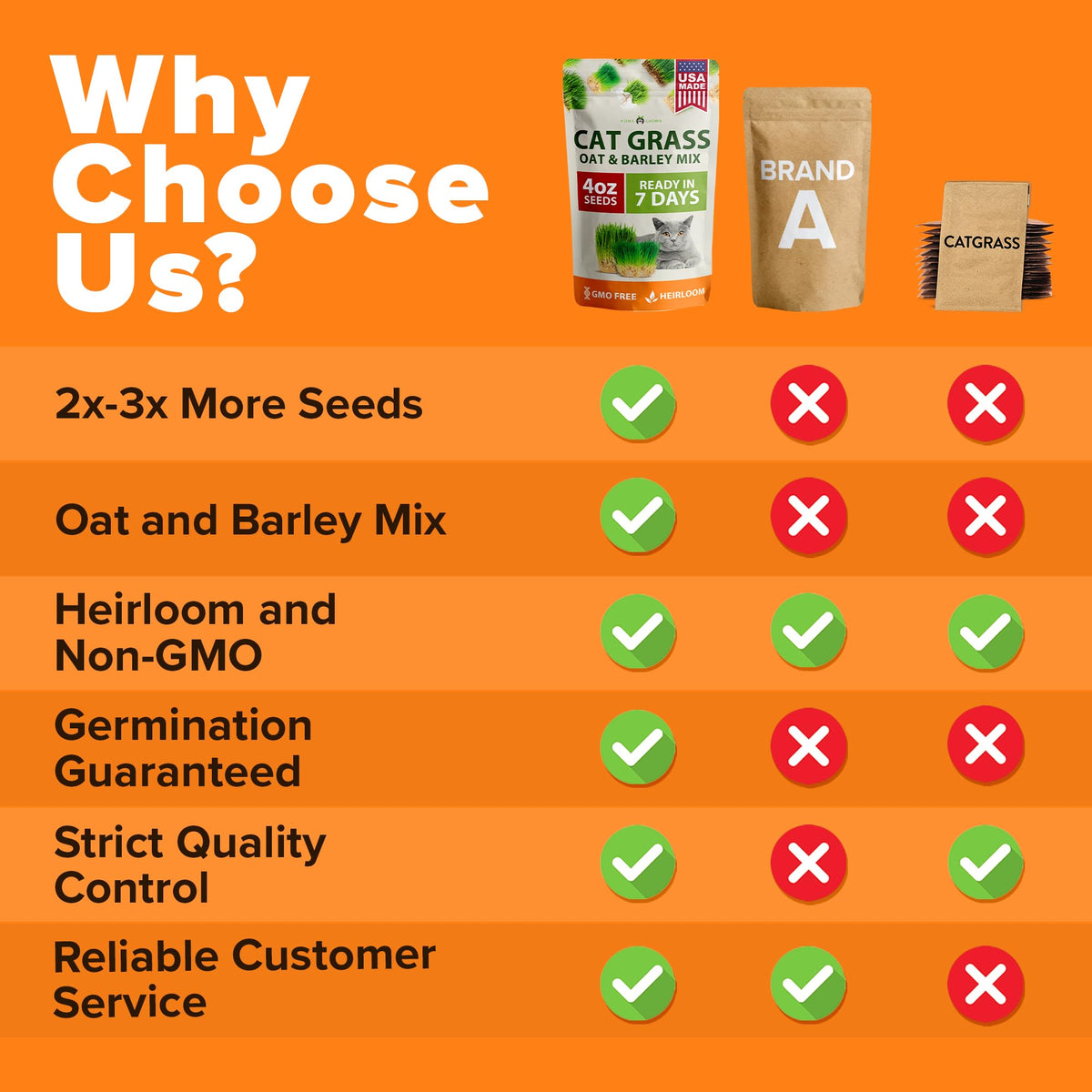 Cat Grass Seeds 4 oz Oat & Barley Mix W726514