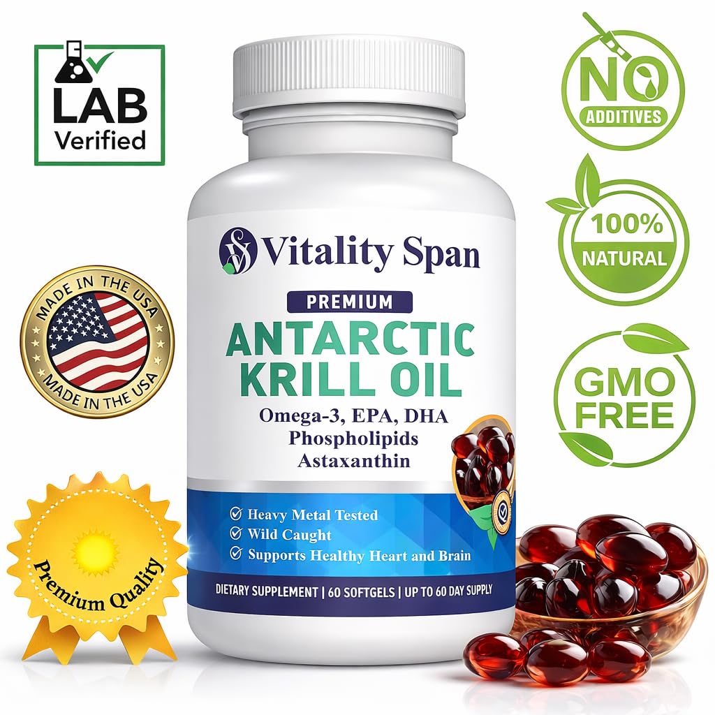 Krill Oil 500mg Omega-3 EPA & DHA 60 Softgels Q12795