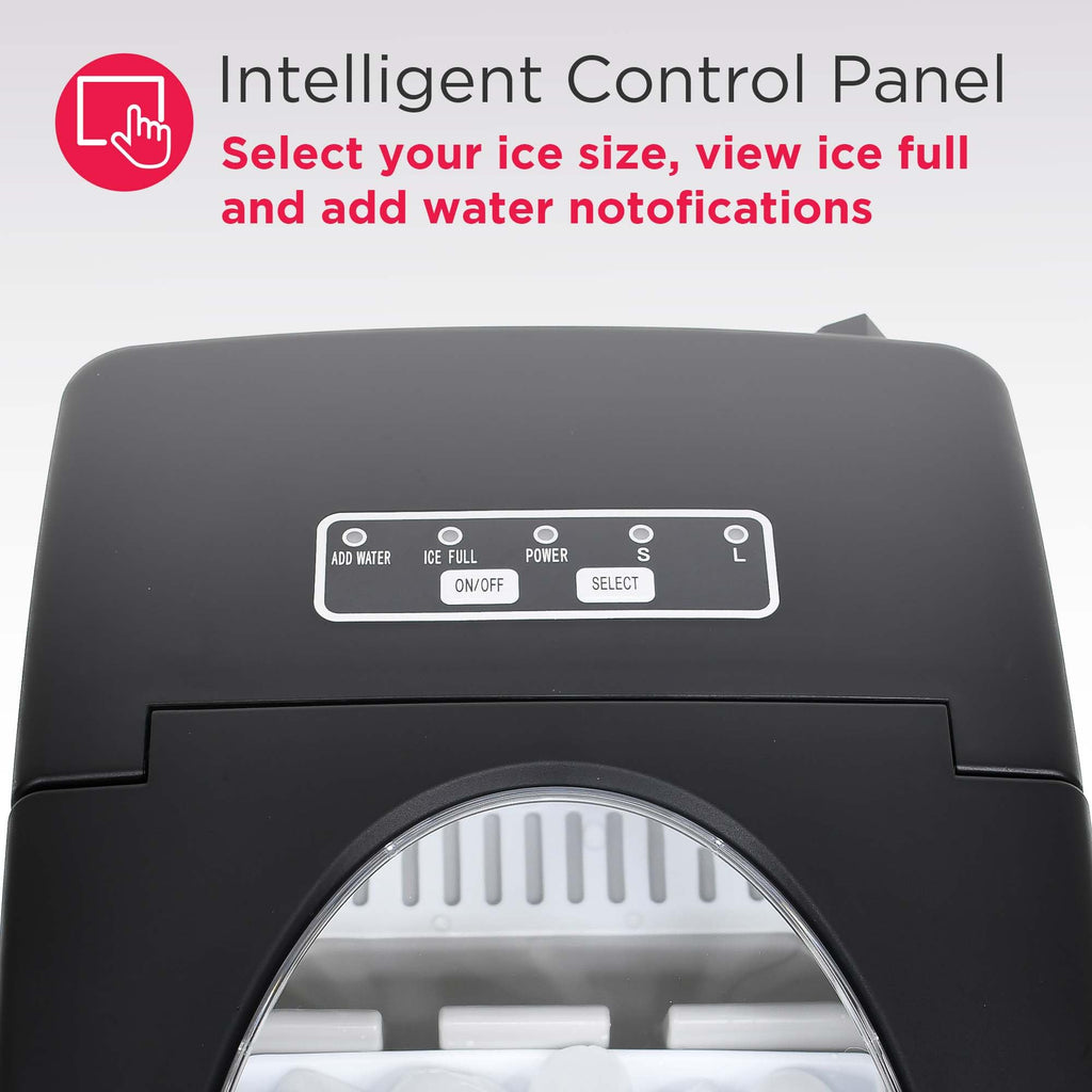 Compact Countertop Ice Maker 26 lb per Day Black I69212