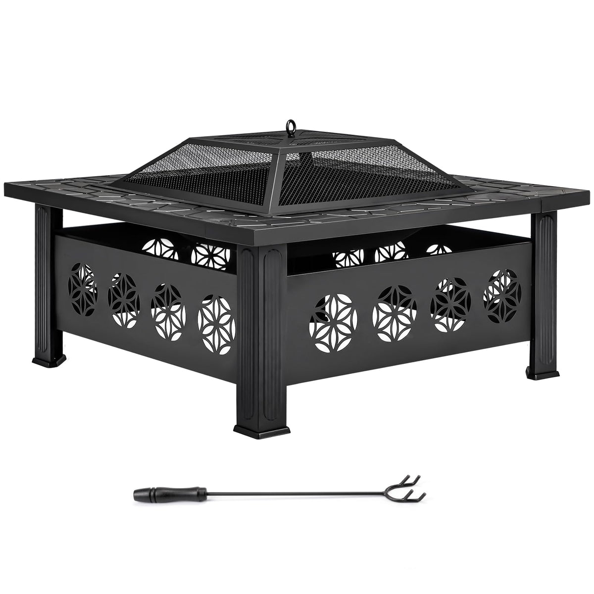 32 Inch Metal Outdoor Fire Pit T6911