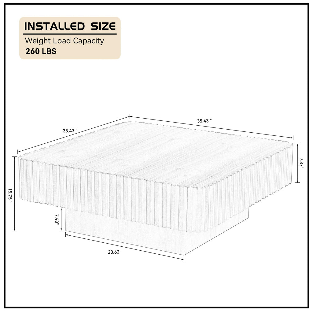 35.43" Square Wood Coffee Table E15202