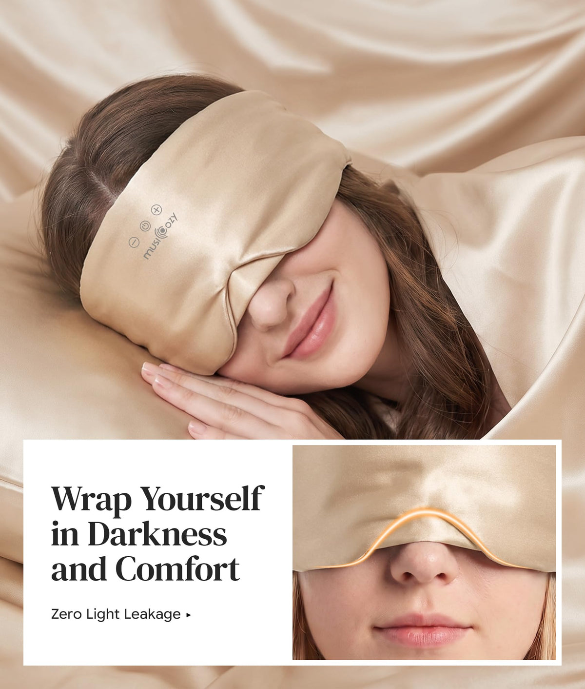 Silk Sleep Mask Bluetooth Headphones K7145