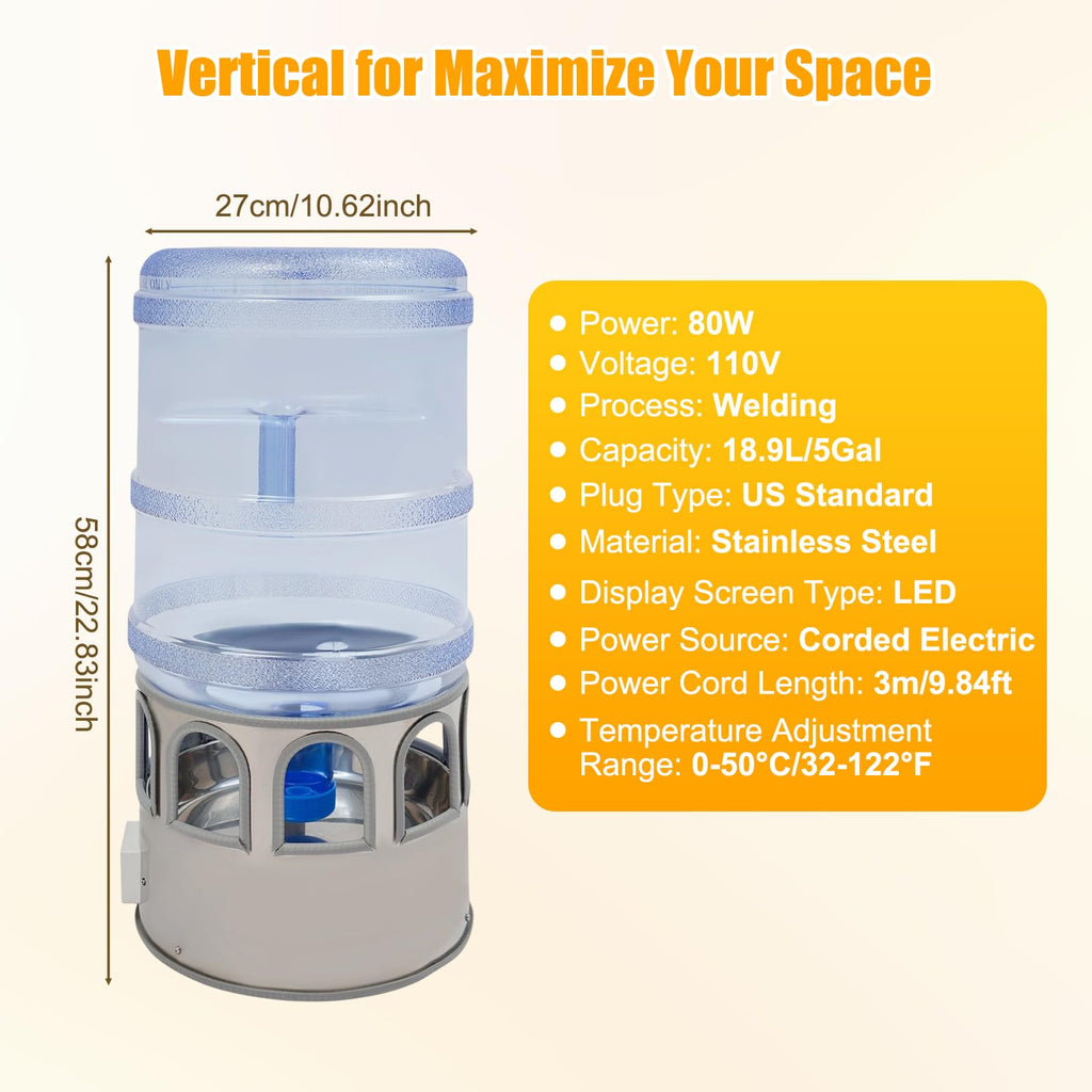 80W Heated 5 Gallon Chicken Waterer J64810