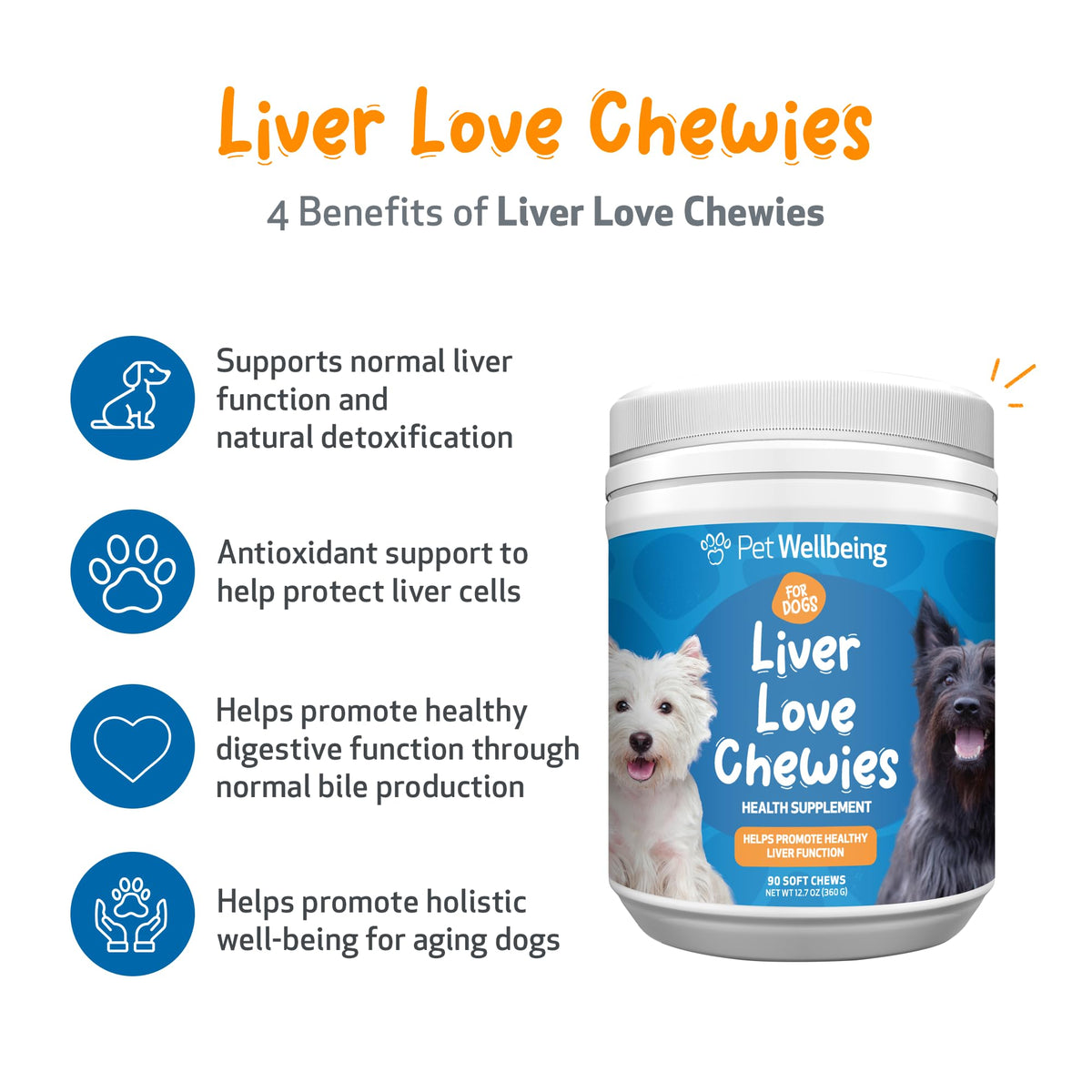 Liver Support Chewies for Dogs, 90 Ct J6828