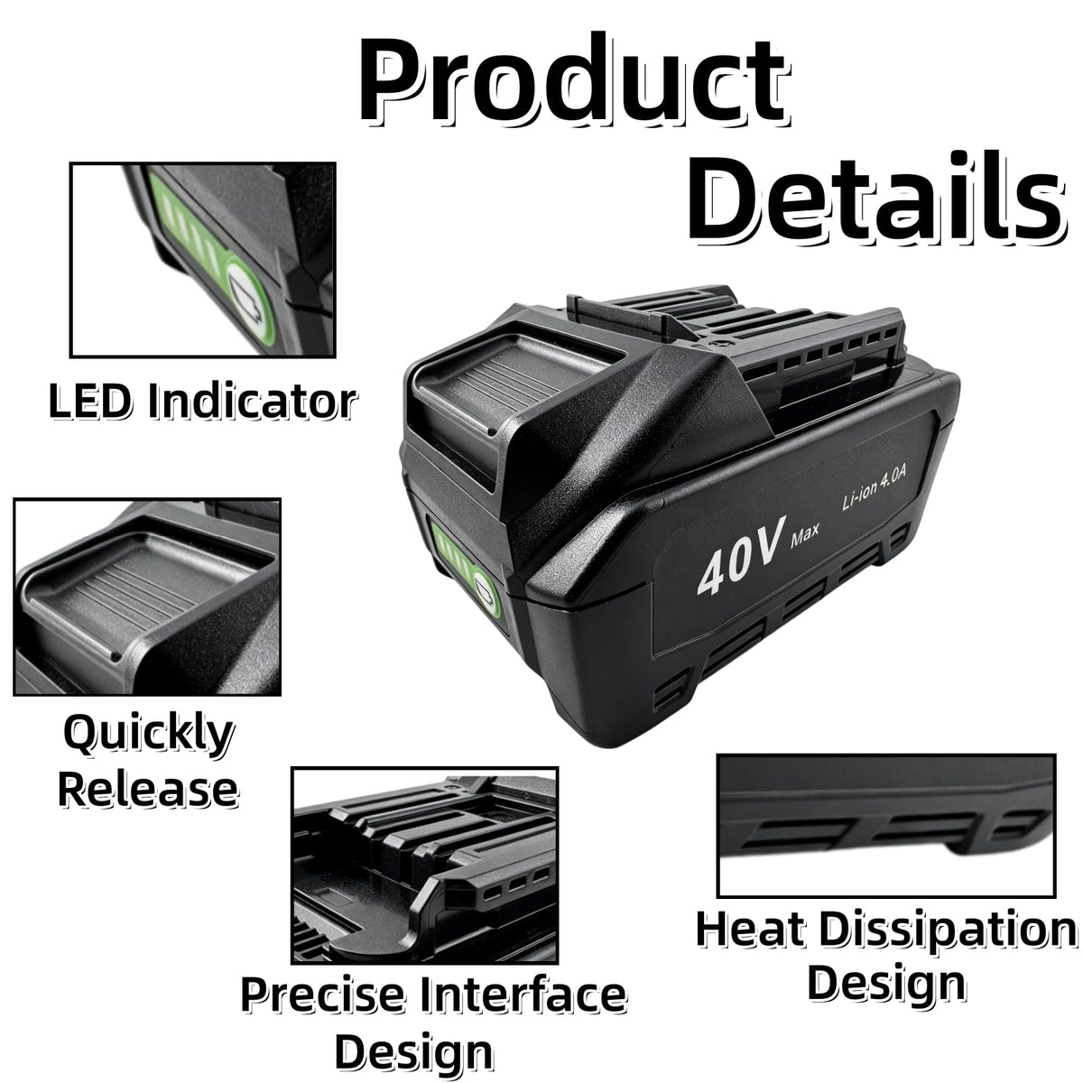 40V 4.0Ah Battery 2 Pack L6262