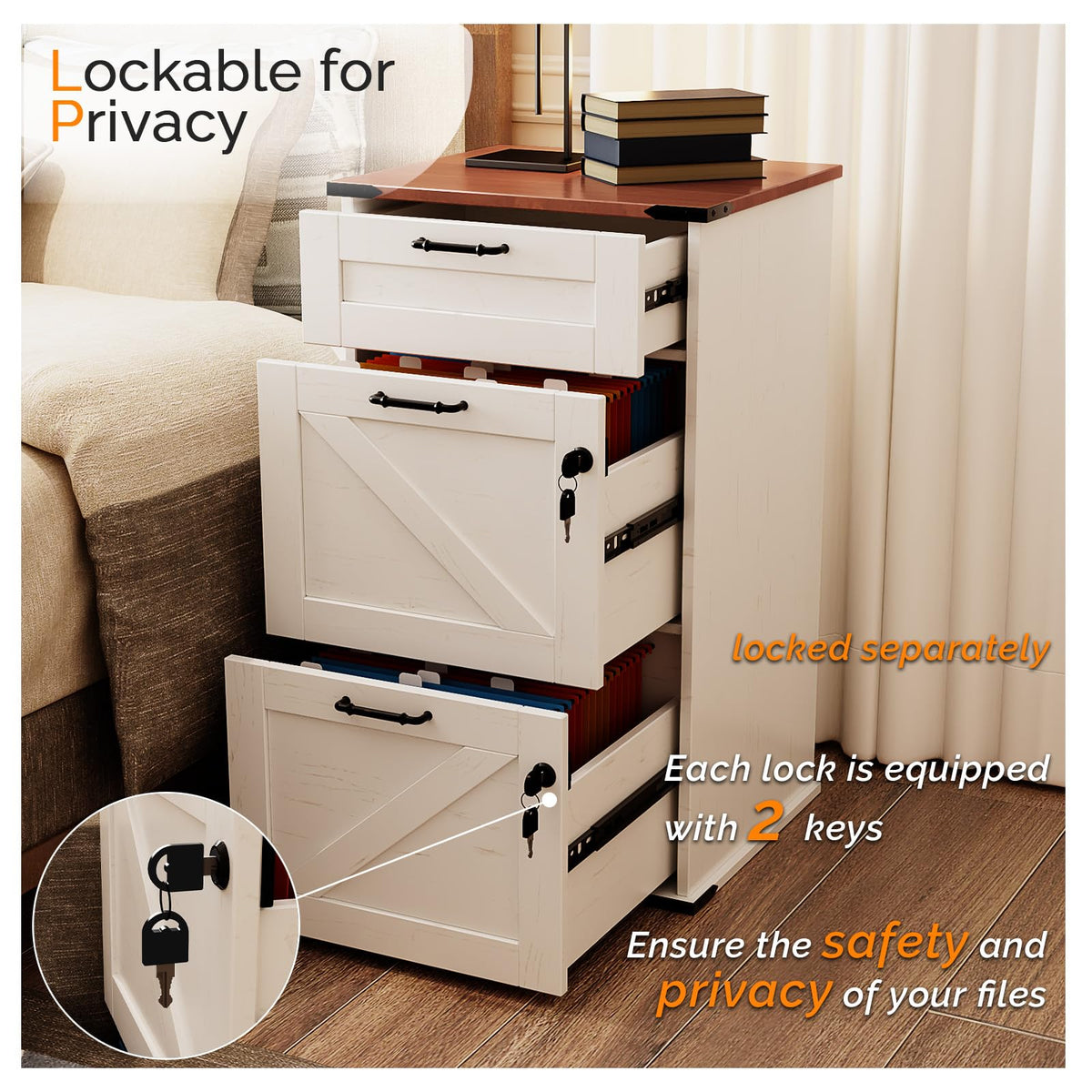 3 Drawer File Cabinet with Lock C99814