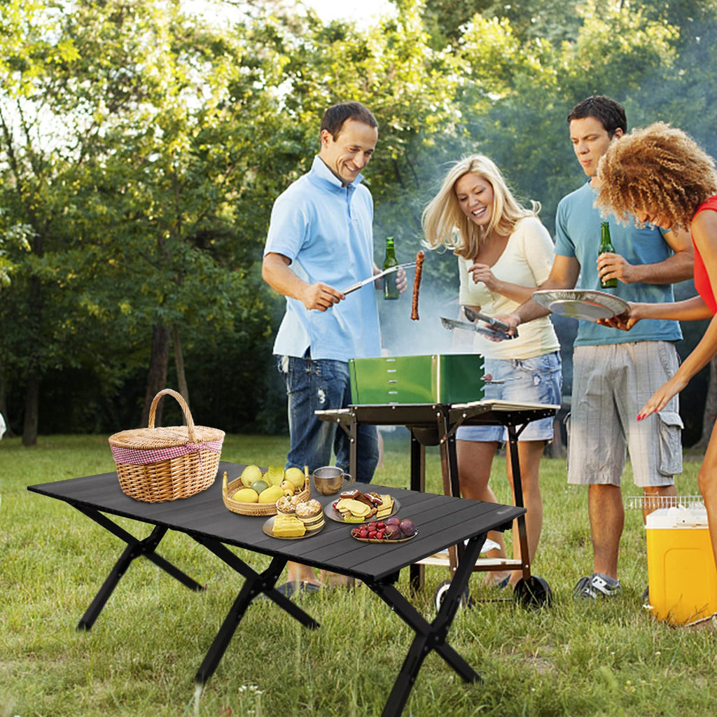Folding Aluminum Camping Table with Carrying Bag O839