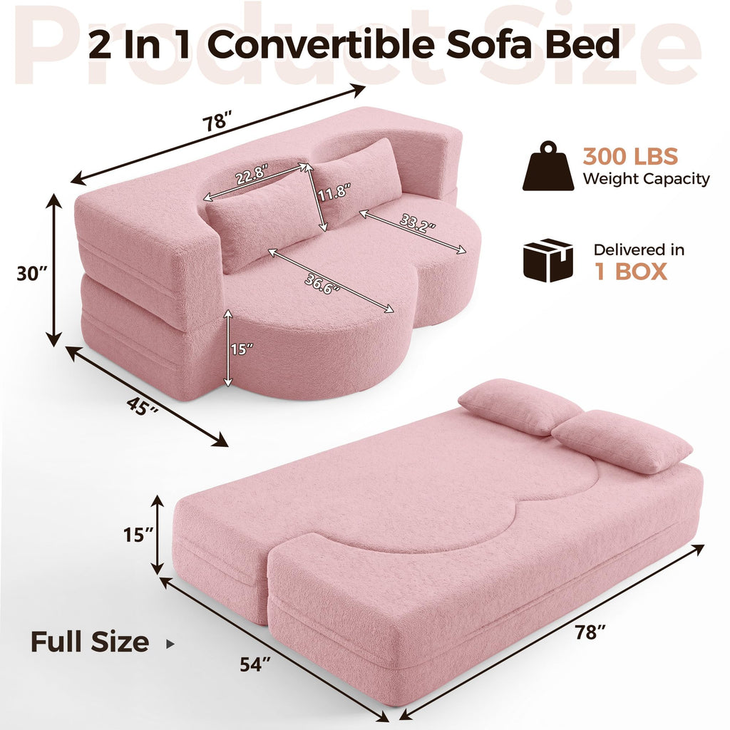 78" Convertible Folding Sofa Bed Full Size U5458
