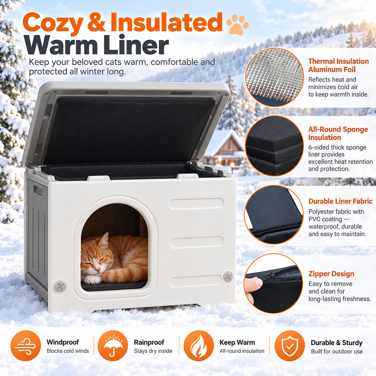 HDPE Cat House with Liner J987565