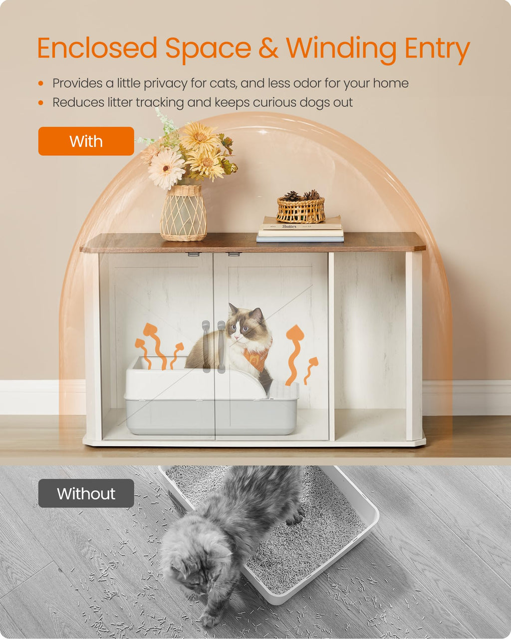 Modern Cat Litter Box Enclosure Y65827