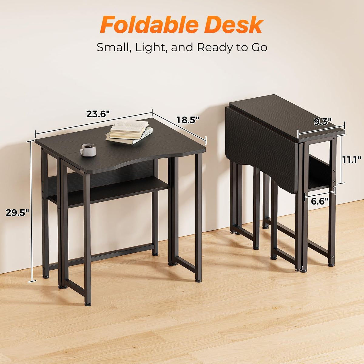 Folding Desk with Storage Shelf Q417