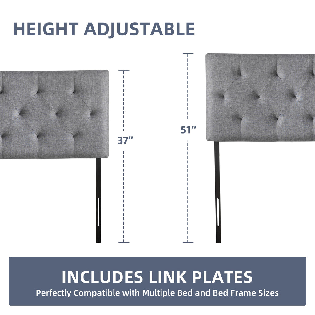Queen Size Light Gray Linen Headboard Q7684