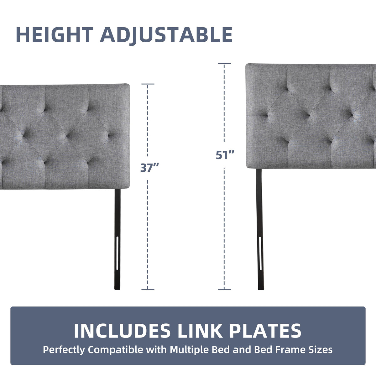 Queen Size Light Gray Linen Headboard Q7684