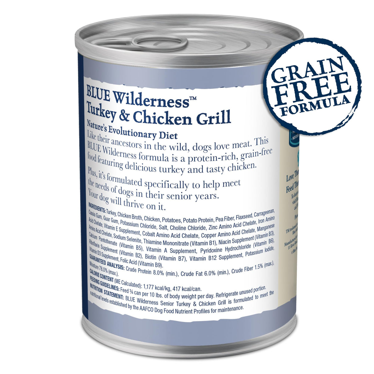 High Protein Wet Food for Senior Dogs, Turkey & Chicken, 12.5-oz Cans, Pack of 24 H656664