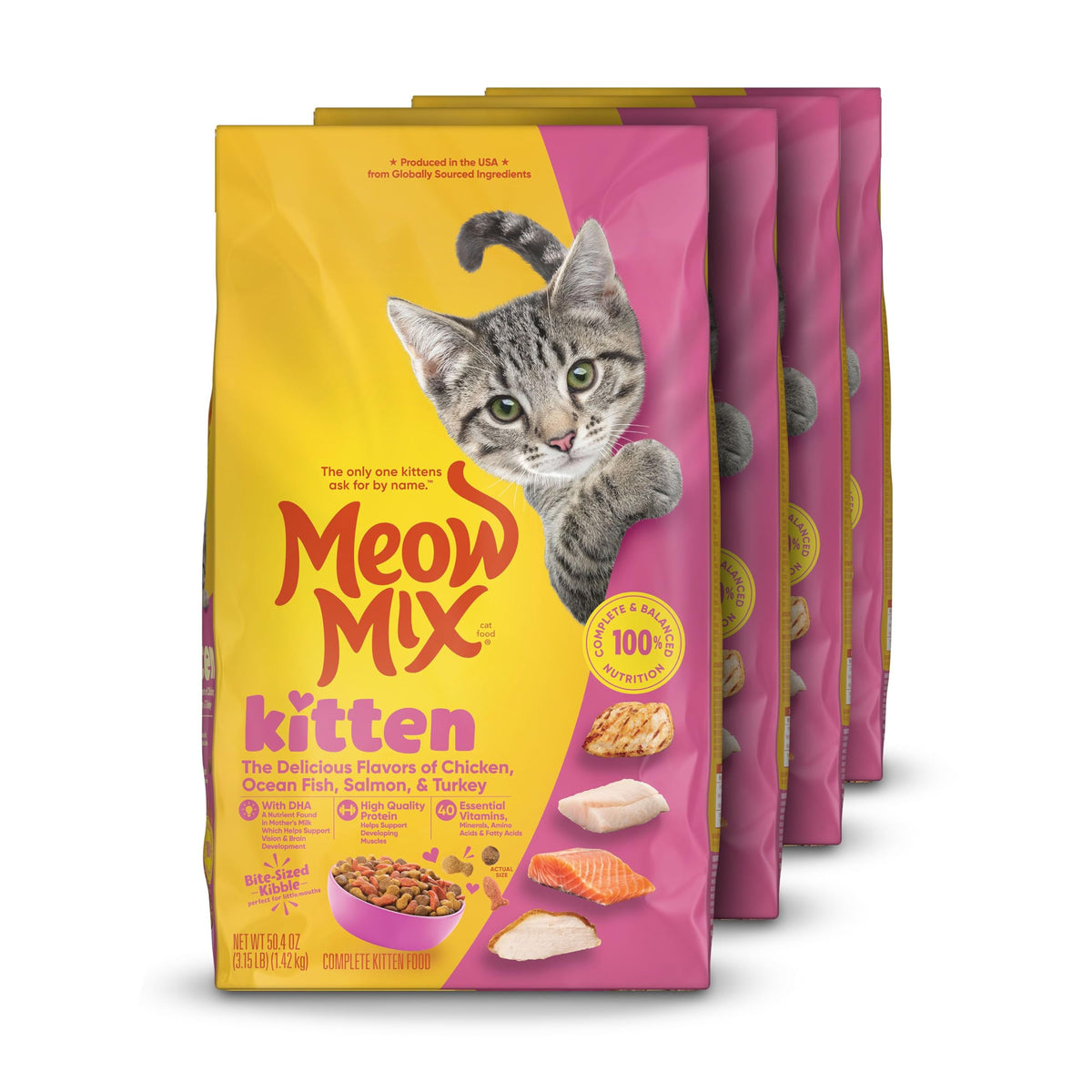 Dry Cat Food for Kittens, 4 Bags P995687