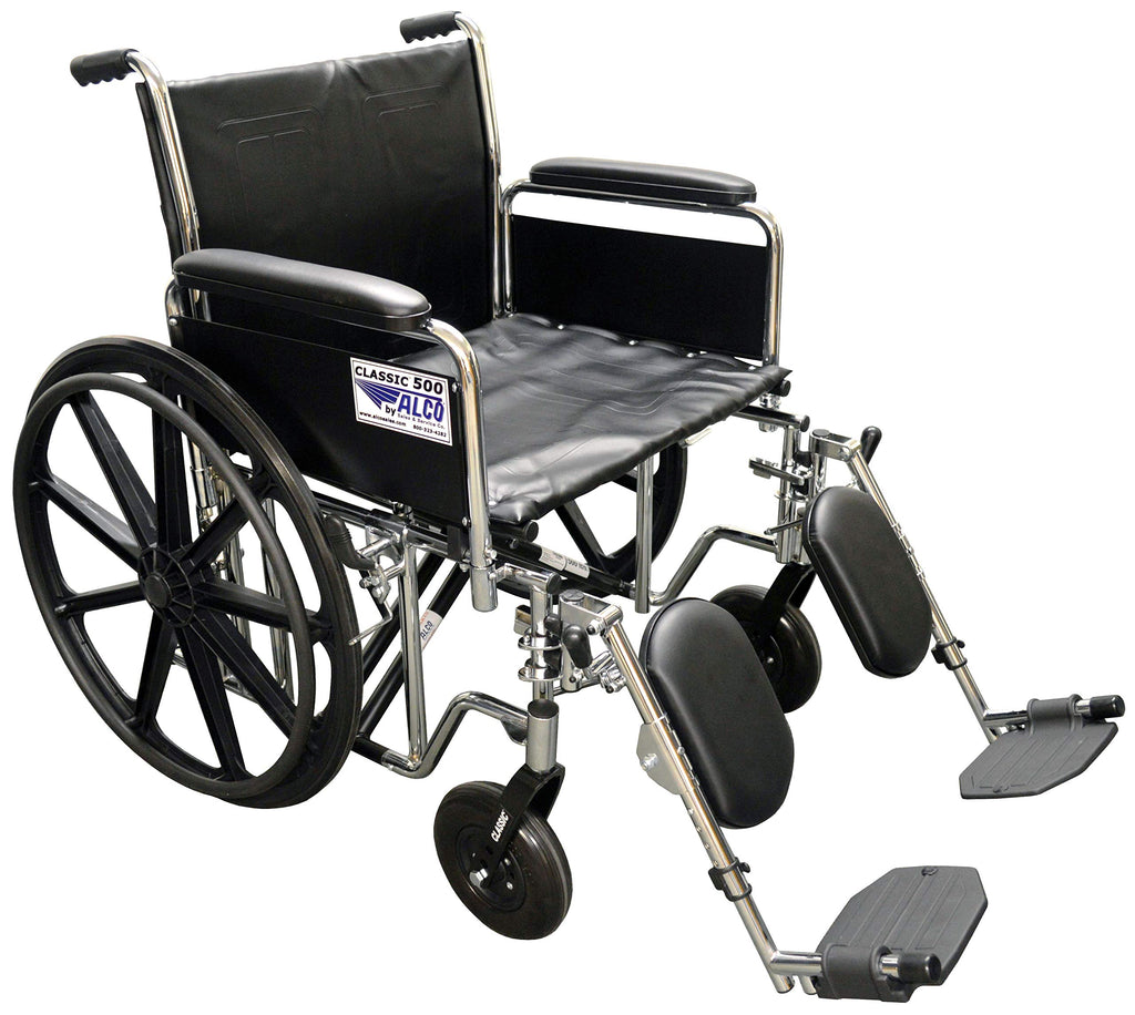 22" Heavy Duty Chrome Wheelchair with Removable Full Arms A348913